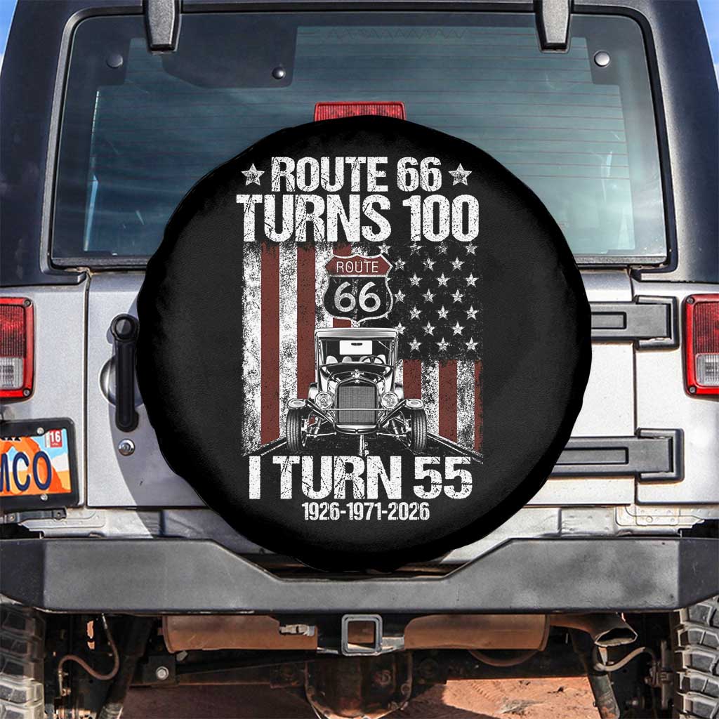 Route Highway 66 Turns 100 I Turn 55 Spare Tire Cover Vintage 1971 America Road Sign America Antique Car Lover 55th Birthday Gift