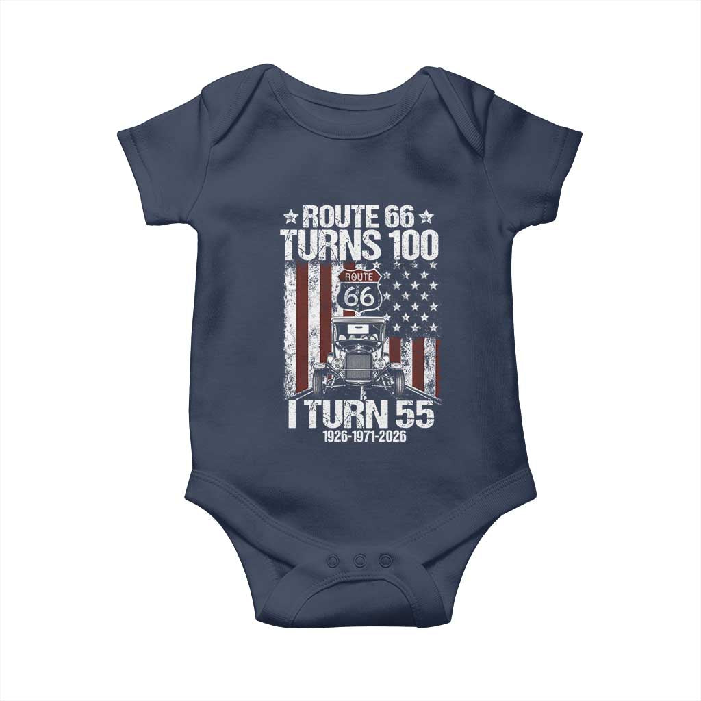 Route Highway 66 Turns 100 I Turn 55 Baby Onesie Vintage 1971 America Road Sign America Antique Car Lover 55th Birthday Gift