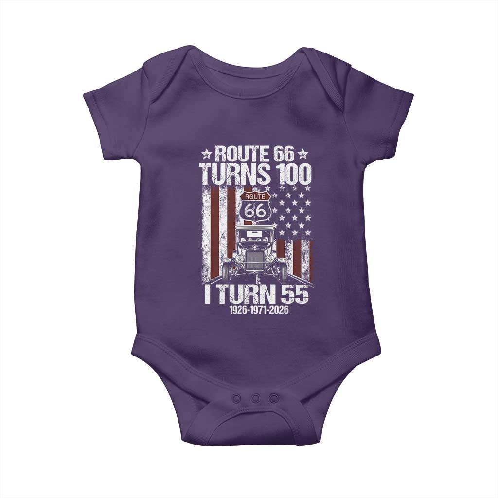 Route Highway 66 Turns 100 I Turn 55 Baby Onesie Vintage 1971 America Road Sign America Antique Car Lover 55th Birthday Gift