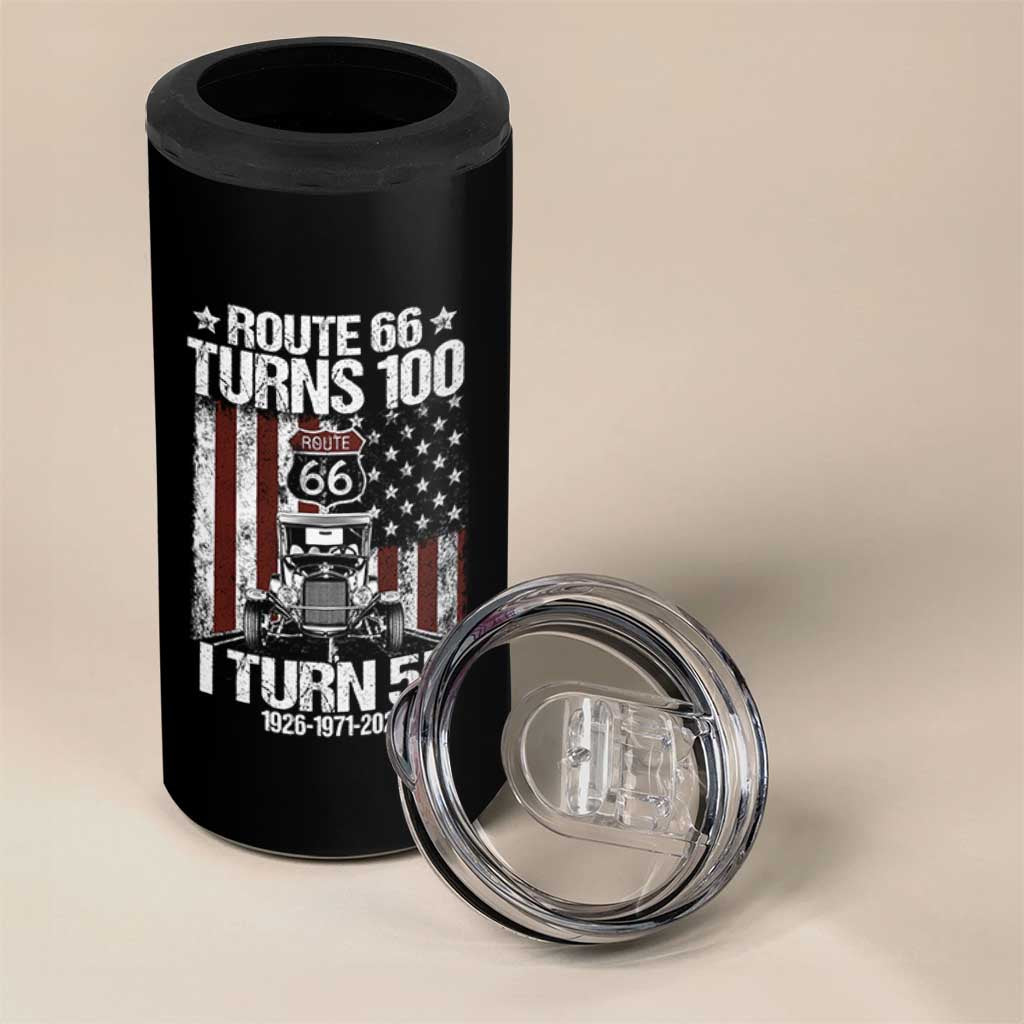 Route Highway 66 Turns 100 I Turn 55 4 in 1 Can Cooler Tumbler Vintage 1971 America Road Sign America Antique Car Lover 55th Birthday Gift