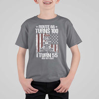 Route Highway 66 Turns 100 I Turn 55 T Shirt For Kid Vintage 1971 America Road Sign America Antique Car Lover 55th Birthday Gift