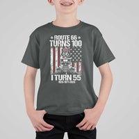 Route Highway 66 Turns 100 I Turn 55 T Shirt For Kid Vintage 1971 America Road Sign America Antique Car Lover 55th Birthday Gift