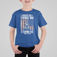 Route Highway 66 Turns 100 I Turn 55 T Shirt For Kid Vintage 1971 America Road Sign America Antique Car Lover 55th Birthday Gift