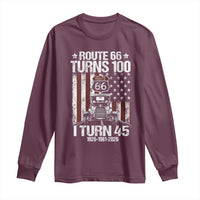 Route Highway 66 Turns 100 I Turn 45 Long Sleeve Shirt Vintage 1981 America Road Sign America Antique Car Lover 45th Birthday Gift