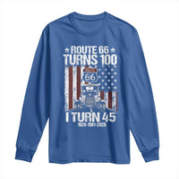 Route Highway 66 Turns 100 I Turn 45 Long Sleeve Shirt Vintage 1981 America Road Sign America Antique Car Lover 45th Birthday Gift