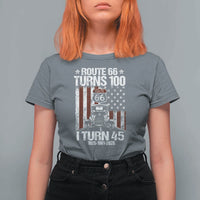 Route Highway 66 Turns 100 I Turn 45 T Shirt For Women Vintage 1981 America Road Sign America Antique Car Lover 45th Birthday Gift