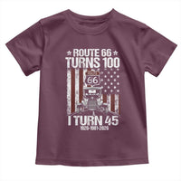 Route Highway 66 Turns 100 I Turn 45 Toddler T Shirt Vintage 1981 America Road Sign America Antique Car Lover 45th Birthday Gift