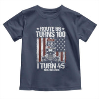 Route Highway 66 Turns 100 I Turn 45 Toddler T Shirt Vintage 1981 America Road Sign America Antique Car Lover 45th Birthday Gift