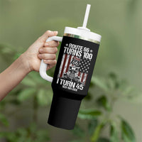 Route Highway 66 Turns 100 I Turn 45 Tumbler With Handle Vintage 1981 America Road Sign America Antique Car Lover 45th Birthday Gift