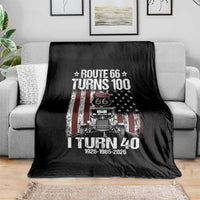Route Highway 66 Turns 100 I Turn 40 Throw Blanket Vintage 1986 America Road Sign America Antique Car Lover 40th Birthday Gift