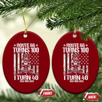 Route Highway 66 Turns 100 I Turn 40 Ceramic Ornament Vintage 1986 America Road Sign America Antique Car Lover 40th Birthday Gift