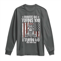Route Highway 66 Turns 100 I Turn 40 Long Sleeve Shirt Vintage 1986 America Road Sign America Antique Car Lover 40th Birthday Gift