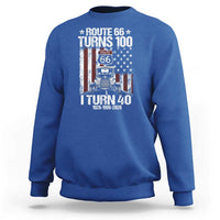 Route Highway 66 Turns 100 I Turn 40 Sweatshirt Vintage 1986 America Road Sign America Antique Car Lover 40th Birthday Gift