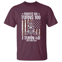 Route Highway 66 Turns 100 I Turn 40 T Shirt Vintage 1986 America Road Sign America Antique Car Lover 40th Birthday Gift