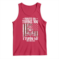 Route Highway 66 Turns 100 I Turn 40 Tank Top Vintage 1986 America Road Sign America Antique Car Lover 40th Birthday Gift
