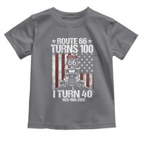 Route Highway 66 Turns 100 I Turn 40 Toddler T Shirt Vintage 1986 America Road Sign America Antique Car Lover 40th Birthday Gift