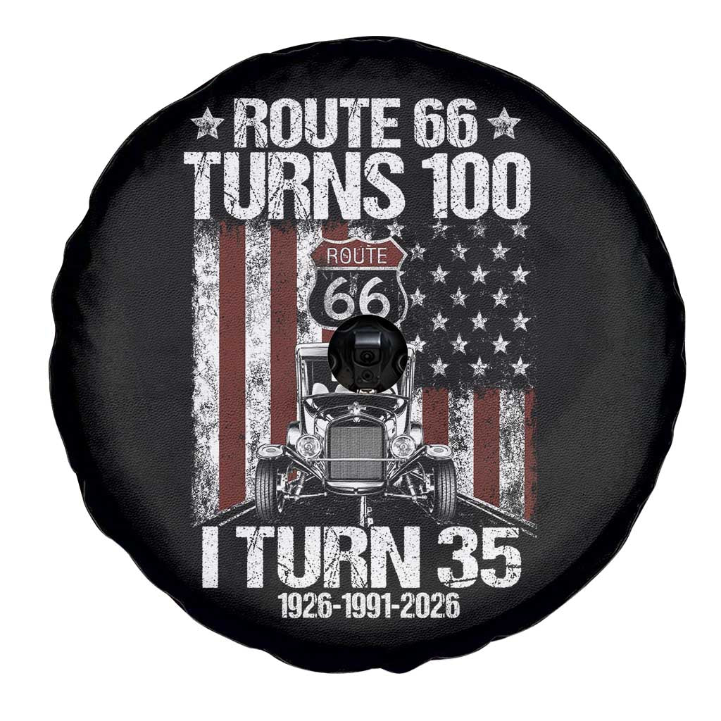 Route Highway 66 Turns 100 I Turn 35 Spare Tire Cover Vintage 1991 America Road Sign America Antique Car Lover 35th Birthday Gift