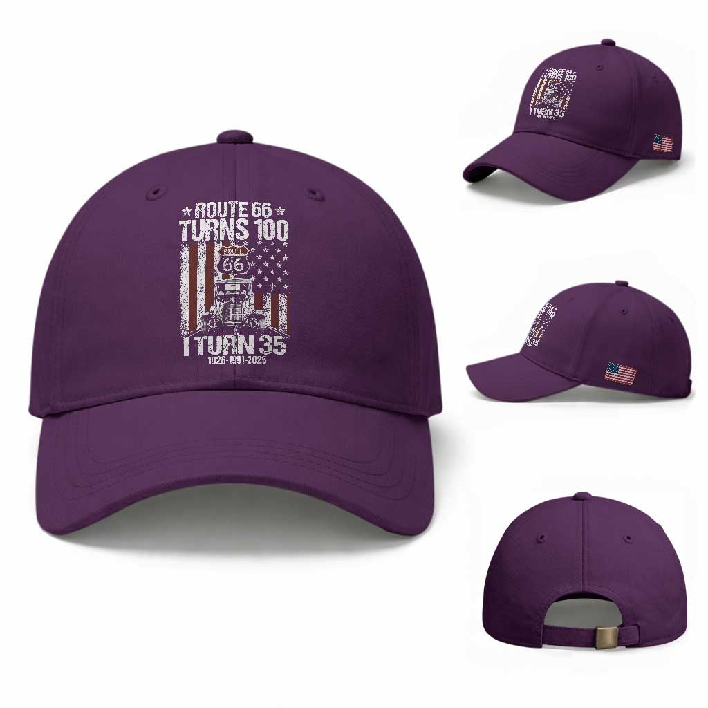 Route Highway 66 Turns 100 I Turn 35 Baseball Cap Vintage 1991 America Road Sign America Antique Car Lover 35th Birthday Gift