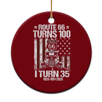 Route Highway 66 Turns 100 I Turn 35 Ceramic Ornament Vintage 1991 America Road Sign America Antique Car Lover 35th Birthday Gift