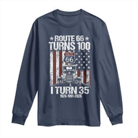 Route Highway 66 Turns 100 I Turn 35 Long Sleeve Shirt Vintage 1991 America Road Sign America Antique Car Lover 35th Birthday Gift