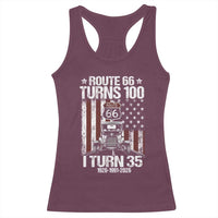 Route Highway 66 Turns 100 I Turn 35 Racerback Tank Top Vintage 1991 America Road Sign America Antique Car Lover 35th Birthday Gift