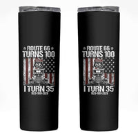 Route Highway 66 Turns 100 I Turn 35 Skinny Tumbler Vintage 1991 America Road Sign America Antique Car Lover 35th Birthday Gift