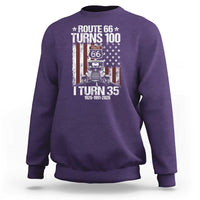 Route Highway 66 Turns 100 I Turn 35 Sweatshirt Vintage 1991 America Road Sign America Antique Car Lover 35th Birthday Gift