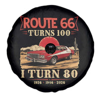 Route Highway 66 Turns 100 I Turn 80 Spare Tire Cover Vintage 1946 Road Sign 80th Birthday Muscle Car Lover Gift