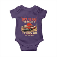 Route Highway 66 Turns 100 I Turn 80 Baby Onesie Vintage 1946 Road Sign 80th Birthday Muscle Car Lover Gift