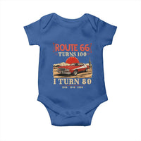 Route Highway 66 Turns 100 I Turn 80 Baby Onesie Vintage 1946 Road Sign 80th Birthday Muscle Car Lover Gift