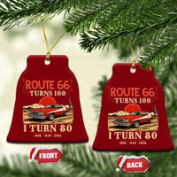 Route Highway 66 Turns 100 I Turn 80 Ceramic Ornament Vintage 1946 Road Sign 80th Birthday Muscle Car Lover Gift