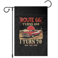 Route Highway 66 Turns 100 I Turn 70 Garden Flag Vintage 1956 Road Sign 70th Birthday Muscle Car Lover Gift