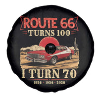 Route Highway 66 Turns 100 I Turn 70 Spare Tire Cover Vintage 1956 Road Sign 70th Birthday Muscle Car Lover Gift