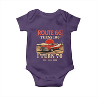 Route Highway 66 Turns 100 I Turn 70 Baby Onesie Vintage 1956 Road Sign 70th Birthday Muscle Car Lover Gift