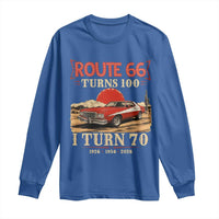 Route Highway 66 Turns 100 I Turn 70 Long Sleeve Shirt Vintage 1956 Road Sign 70th Birthday Muscle Car Lover Gift