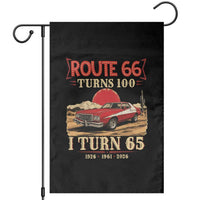 Route Highway 66 Turns 100 I Turn 65 Garden Flag Vintage 1961 Road Sign 65th Birthday Muscle Car Lover Gift