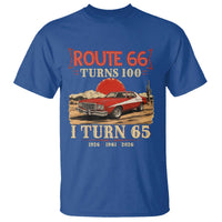 Route Highway 66 Turns 100 I Turn 65 T Shirt Vintage 1961 Road Sign 65th Birthday Muscle Car Lover Gift