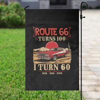 Route Highway 66 Turns 100 I Turn 60 Garden Flag Vintage 1966 Road Sign 60th Birthday Muscle Car Lover Gift