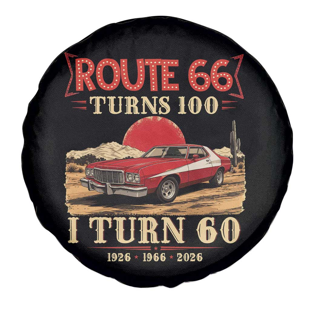 Route Highway 66 Turns 100 I Turn 60 Spare Tire Cover Vintage 1966 Road Sign 60th Birthday Muscle Car Lover Gift