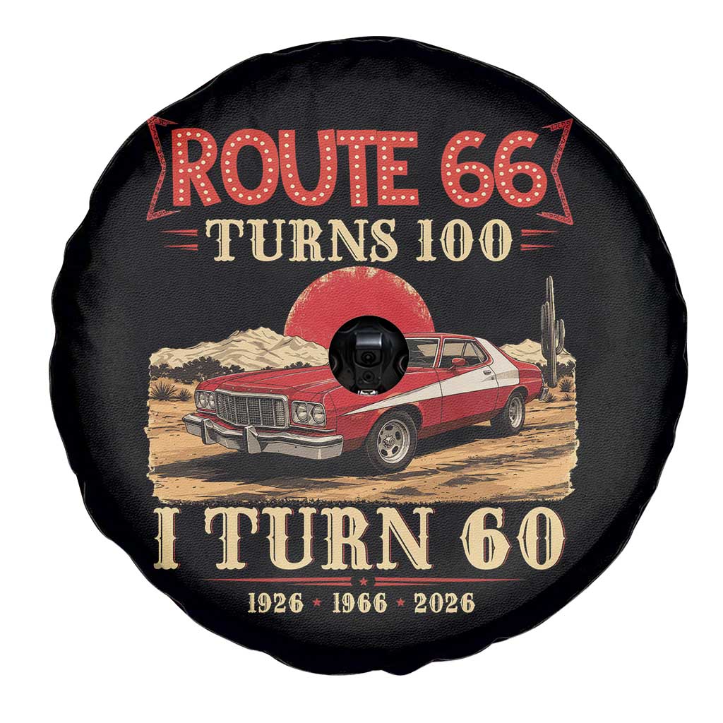Route Highway 66 Turns 100 I Turn 60 Spare Tire Cover Vintage 1966 Road Sign 60th Birthday Muscle Car Lover Gift