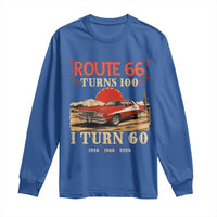 Route Highway 66 Turns 100 I Turn 60 Long Sleeve Shirt Vintage 1966 Road Sign 60th Birthday Muscle Car Lover Gift
