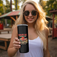 Route Highway 66 Turns 100 I Turn 60 Skinny Tumbler Vintage 1966 Road Sign 60th Birthday Muscle Car Lover Gift