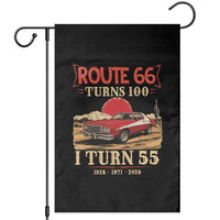 Route Highway 66 Turns 100 I Turn 55 Garden Flag Vintage 1971 Road Sign 55th Birthday Muscle Car Lover Gift