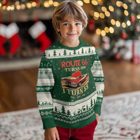 Route Highway 66 Turns 100 I Turn 55 Ugly Christmas Sweater Vintage 1971 Road Sign 55th Birthday Muscle Car Lover Gift