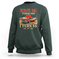 Route Highway 66 Turns 100 I Turn 55 Sweatshirt Vintage 1971 Road Sign 55th Birthday Muscle Car Lover Gift