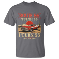 Route Highway 66 Turns 100 I Turn 55 T Shirt Vintage 1971 Road Sign 55th Birthday Muscle Car Lover Gift