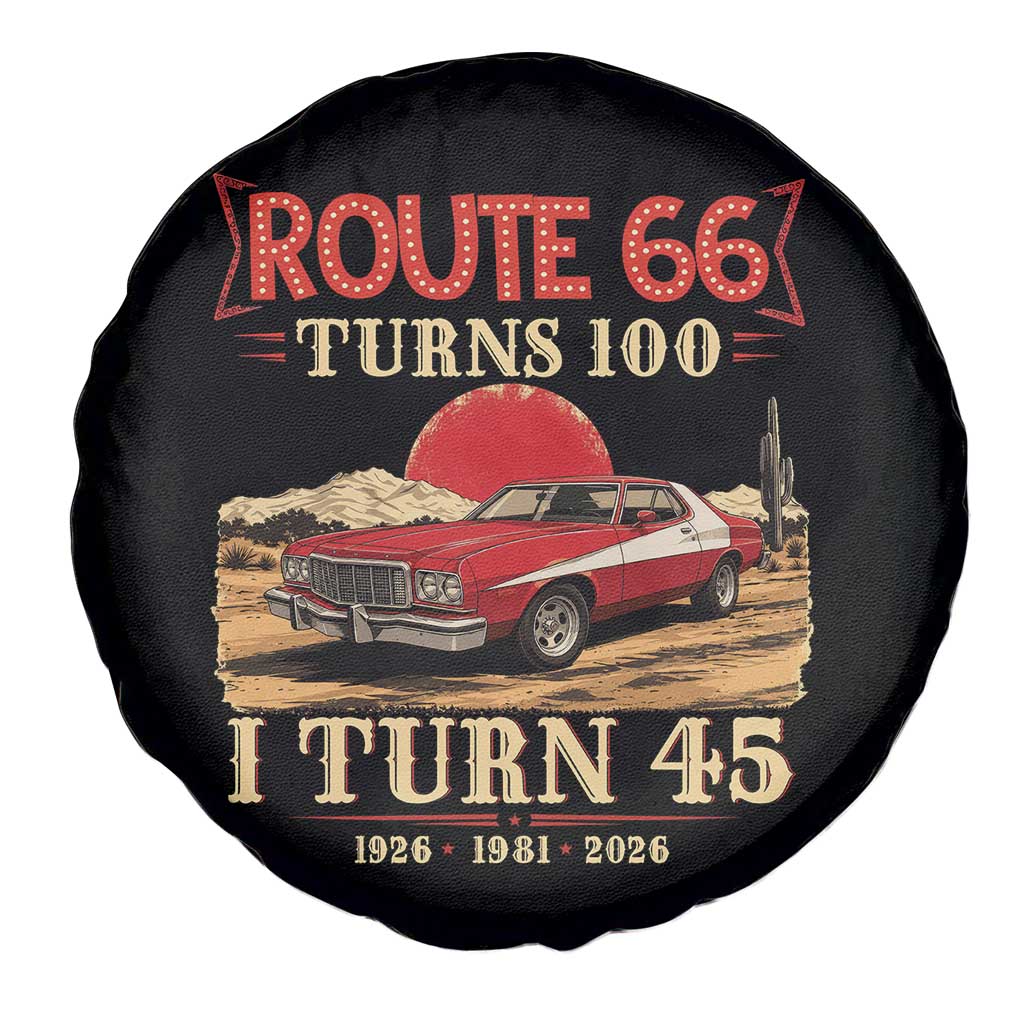 Route Highway 66 Turns 100 I Turn 45 Spare Tire Cover Vintage 1981 Road Sign 45th Birthday Muscle Car Lover Gift