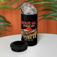 Route Highway 66 Turns 100 I Turn 45 4 in 1 Can Cooler Tumbler Vintage 1981 Road Sign 45th Birthday Muscle Car Lover Gift