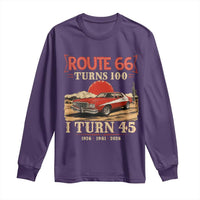 Route Highway 66 Turns 100 I Turn 45 Long Sleeve Shirt Vintage 1981 Road Sign 45th Birthday Muscle Car Lover Gift