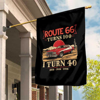 Route Highway 66 Turns 100 I Turn 40 Garden Flag Vintage 1986 Road Sign 40th Birthday Muscle Car Lover Gift